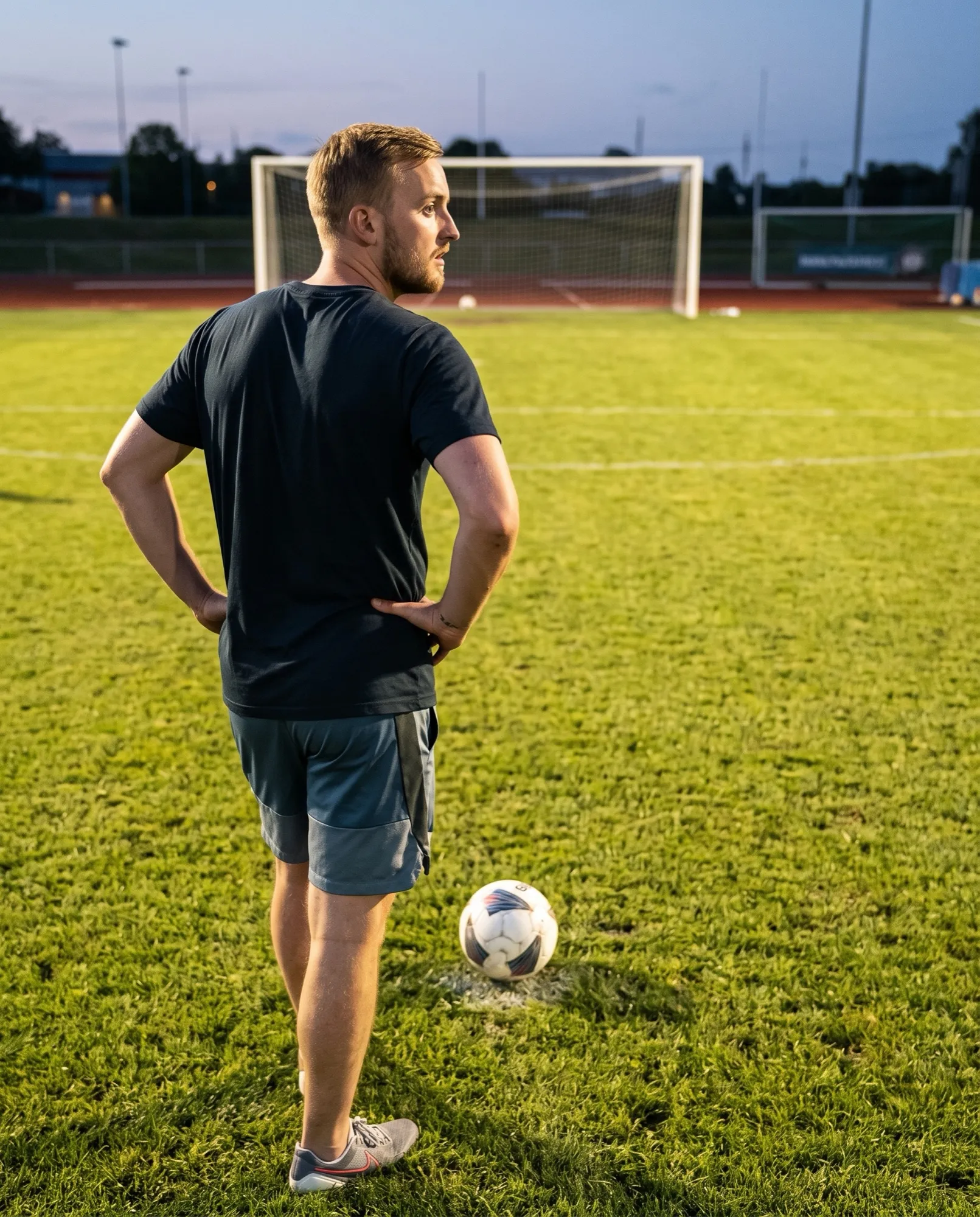 Världens bästa fotbollsspelare inför en straff