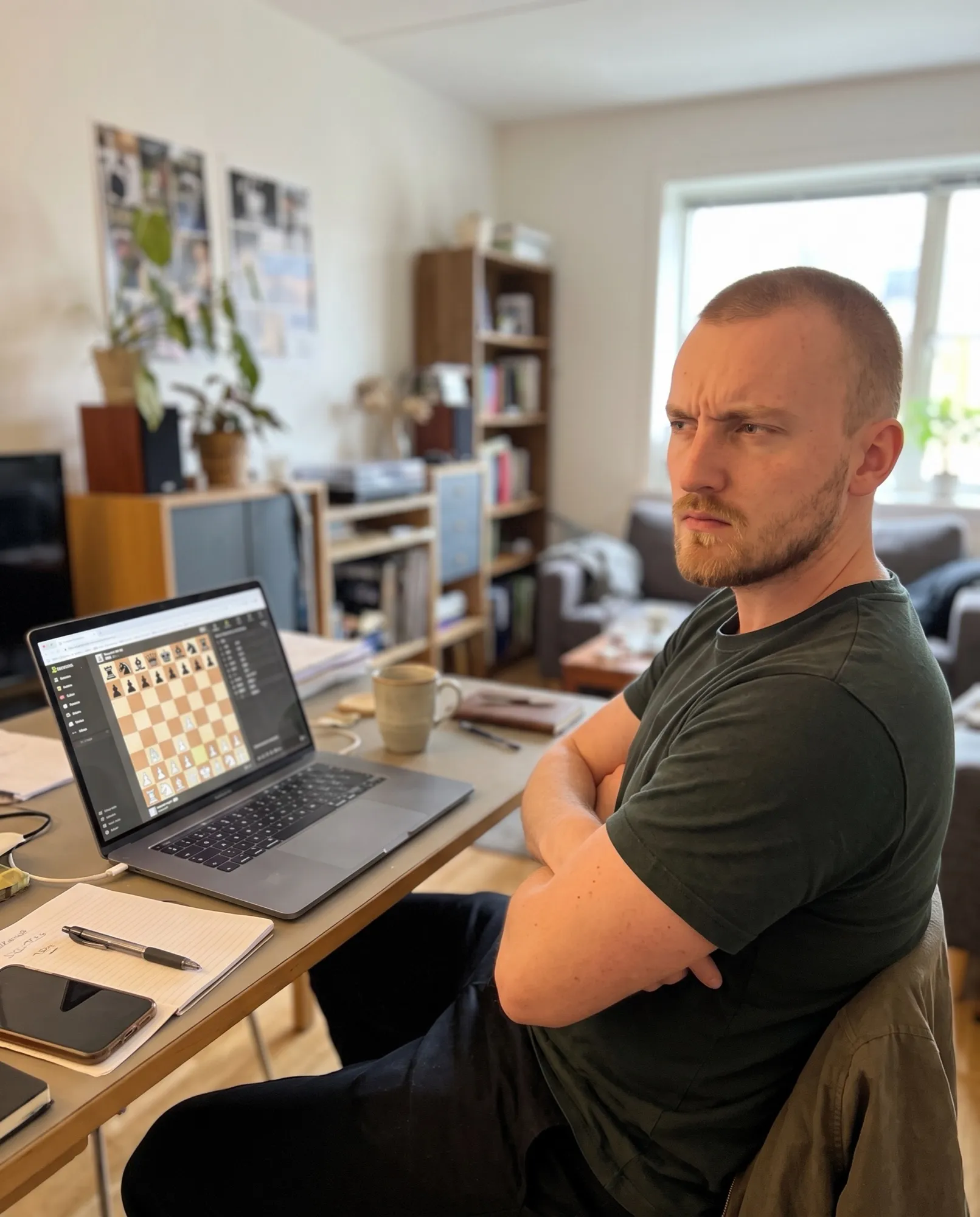 Världens bästa schackspelare spelar mot datorn